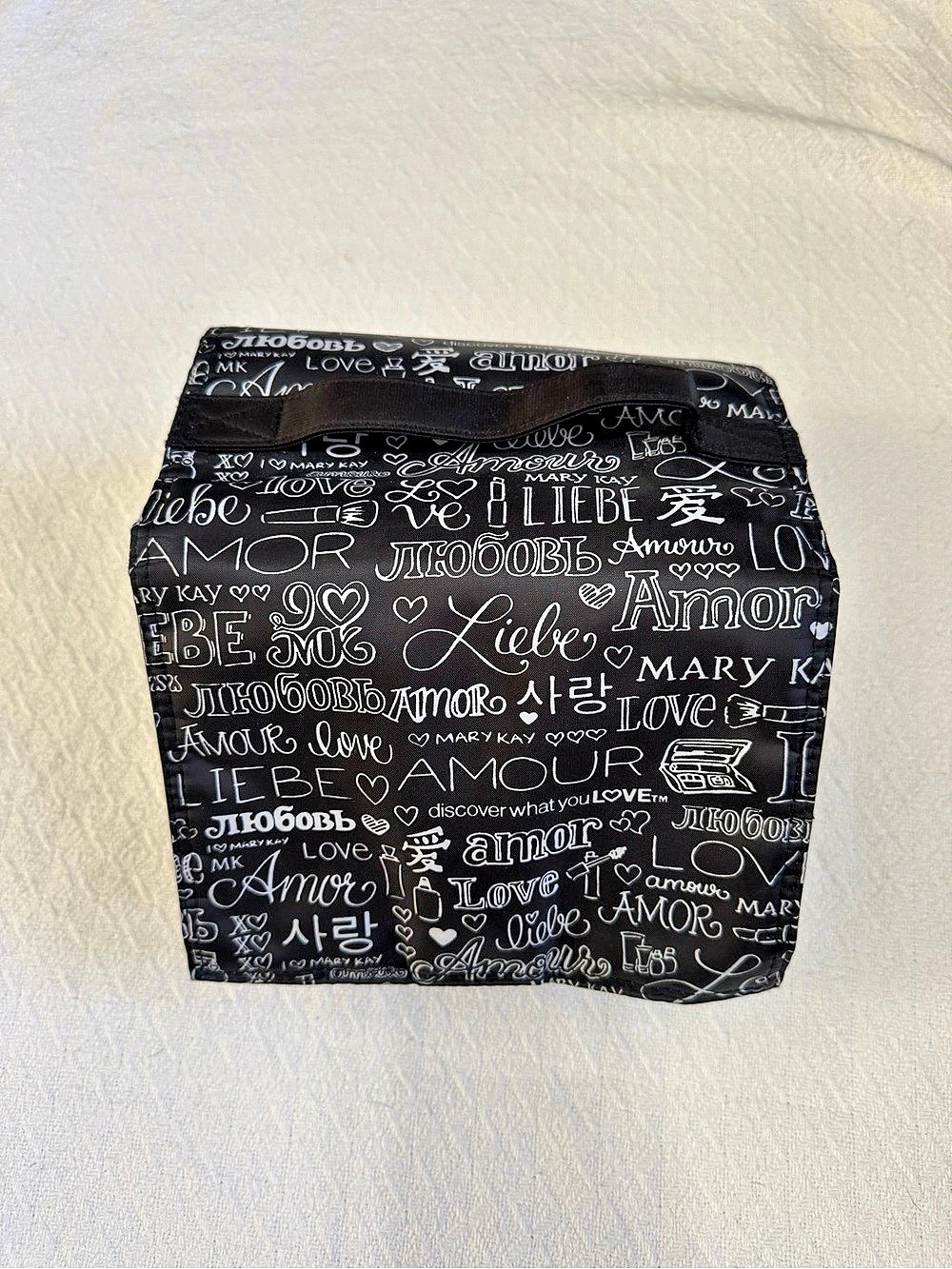 Mary Kay Travel Roll-Up Bag Cosmetic Organizer Black & Clear